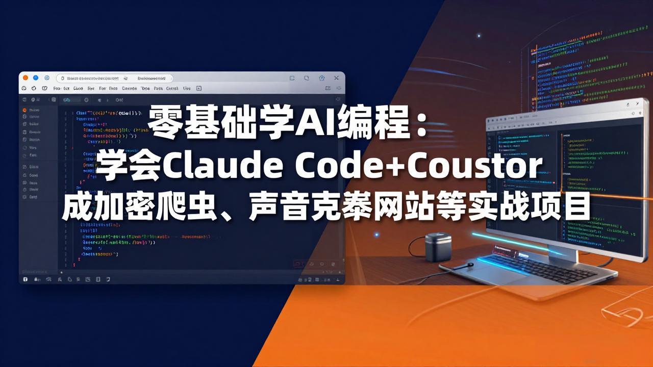 [人工智能]（17941期）零基础学AI编程：学会Claude Code+Cursor完成加密爬虫、声音克隆网站等实战项目-第1张图片-智慧创业网
