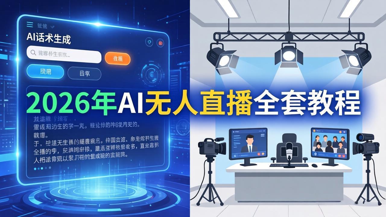 [直播玩法]（17953期）2026年AI无人直播全套教程：OBS安装+软件配置+直播间搭建+话术生成+一键开播实操-第1张图片-智慧创业网