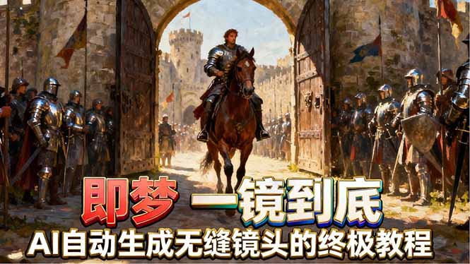 [人工智能]（18241期）即梦AI一镜到底终极教程，智能补帧+运镜技巧，AI自动生成无缝丝滑长镜头高效出片