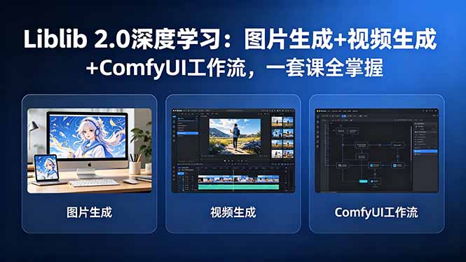 [AI人工智能]（18349期）Liblib 2.0深度学习：图片生成+视频生成+ComfyUI工作流，一套课全掌握-第1张图片-智慧创业网