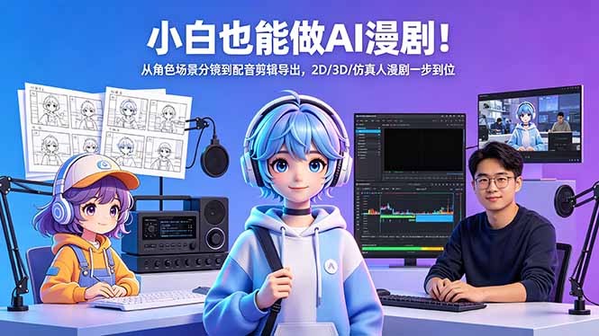 [AI人工智能]（18343期）小白也能做AI漫剧！从角色场景分镜到配音剪辑导出，2D/3D/仿真人漫剧一步到位-第1张图片-智慧创业网