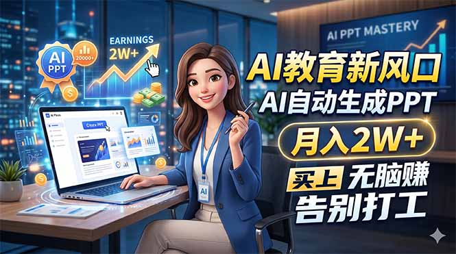 [虚拟项目]（18330期）AI教育新风口，AI自动生成PPT，月入2W+，无脑赚，告别打工-第1张图片-智慧创业网