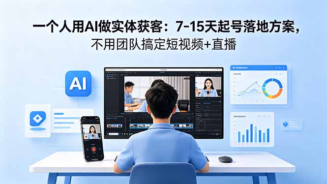 [AI人工智能]（18432期）一个人用AI做实体获客：7-15天起号落地方案，不用团队搞定短视频+直播-第1张图片-智慧创业网