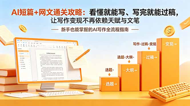 [文案写作]（18486期）AI短篇+网文通关攻略-更新4月：看懂就能写、写完就能过稿，让写作变现不再依赖天赋与文笔