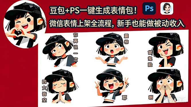 [AI人工智能]（18402期）豆包+PS一键生成表情包！微信表情上架全流程，新手也能做被动收入-第1张图片-智慧创业网