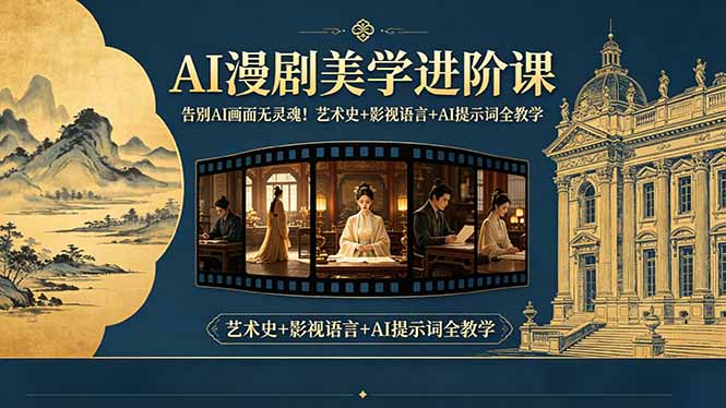 [AI人工智能]（18480期）告别AI画面无灵魂！AI漫剧美学进阶课，艺术史+影视语言+AI提示词全教学