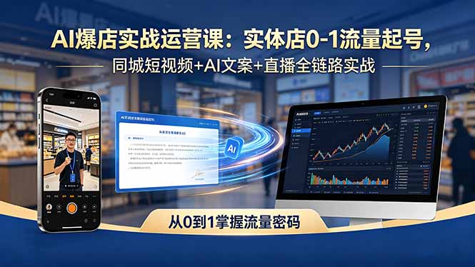 [引流涨粉]（18451期）AI爆店实战运营课：实体店0-1流量起号，同城短视频+AI文案+直播全链路实战