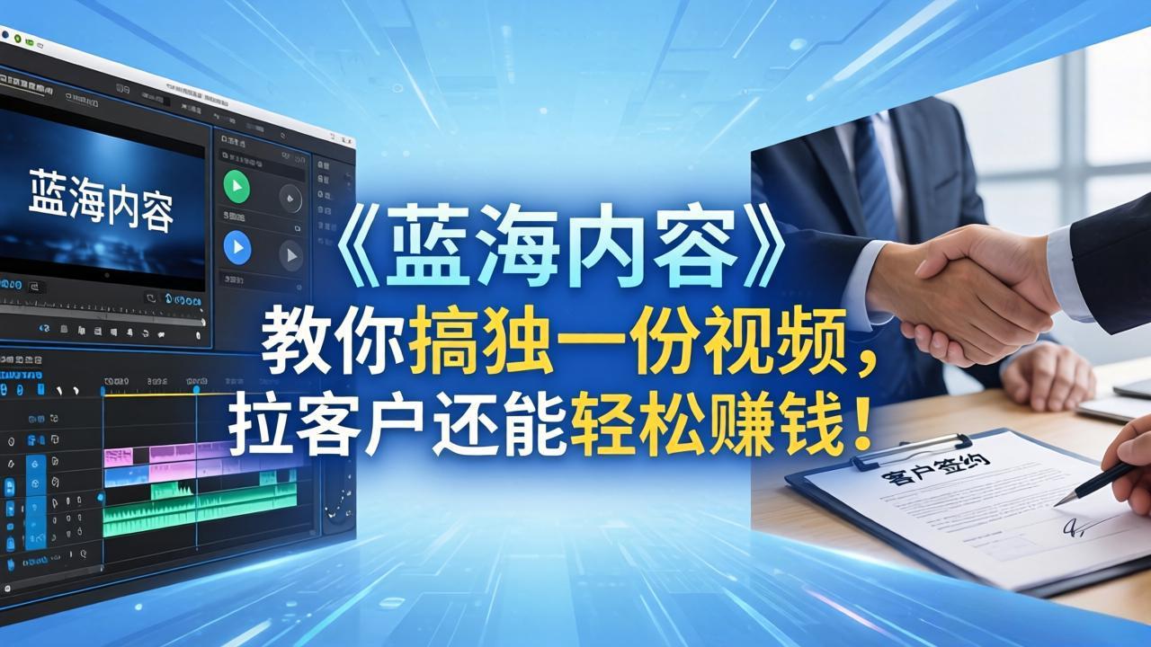 [国外项目]（18301期）做视频卷不动了？《蓝海内容》教你搞独一份视频，拉客户还能轻松赚钱！-第1张图片-智慧创业网
