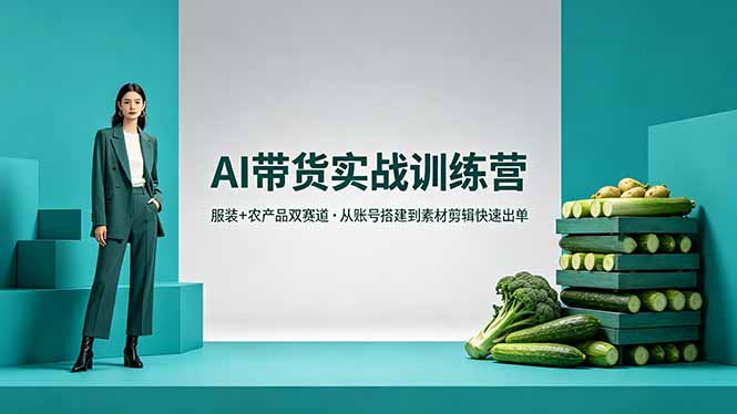 [短视频运营]（18355期）AI带货实战训练营，服装+农产品双赛道，从账号搭建到素材剪辑快速出单-第1张图片-智慧创业网