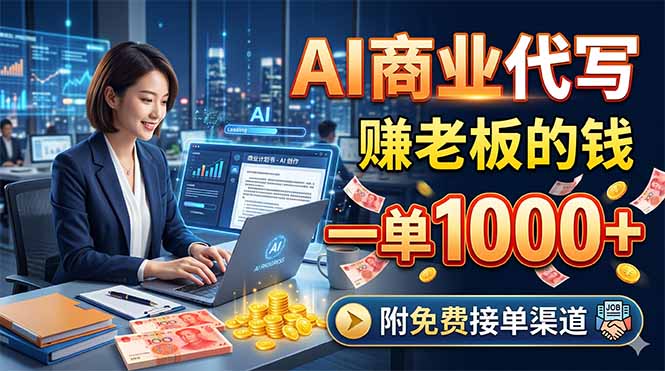 [虚拟项目]（18444期）AI商业代写，赚老板的钱，一单1000+，附免费接单渠道-第1张图片-智慧创业网