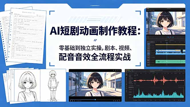 [AI人工智能]（18351期）AI短剧动画制作教程：零基础到独立实操，剧本、视频、配音音效全流程实战-第1张图片-智慧创业网