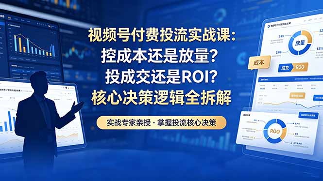 [短视频运营]（18462期）视频号付费投流实战课-5月：控成本还是放量？投成交还是ROI？核心决策逻辑全拆解-第1张图片-智慧创业网