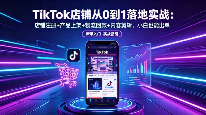 [跨境电商]（18862期）TikTok店铺从0到1落地实战：店铺注册+产品上架+物流回款+内容剪辑，小白也能出单-第1张图片-智慧创业网