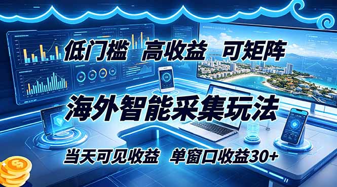 [虚拟项目]（18955期）海外智能采集玩法，低门槛高单价可矩阵，当天可见收益，单窗口30+-第1张图片-智慧创业网