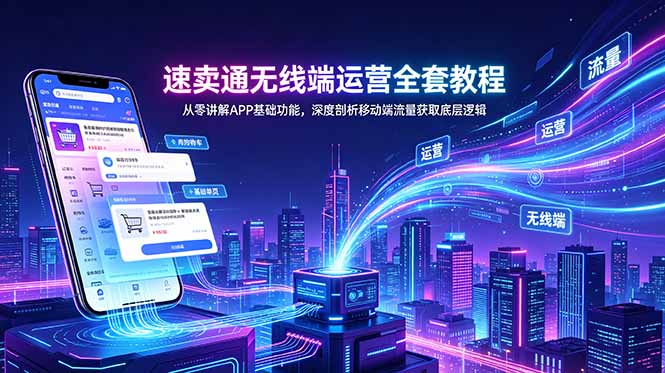 [跨境电商]（18904期）速卖通无线端运营全套教程，从零讲解APP基础功能，深度剖析移动端流量获取底层逻辑-第1张图片-智慧创业网