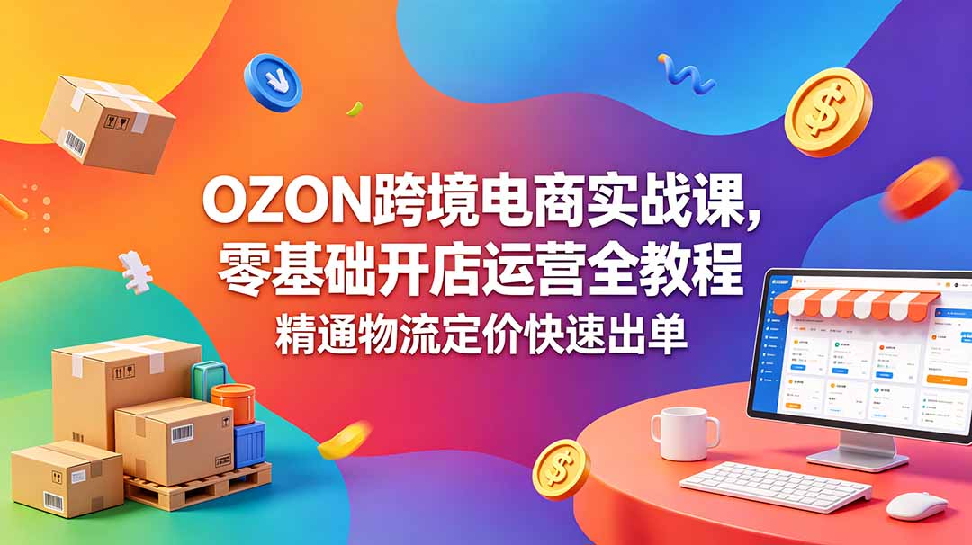 [跨境电商]（18746期）OZON 跨境电商实战课，零基础开店运营全教程，精通物流定价快速出单-第1张图片-智慧创业网