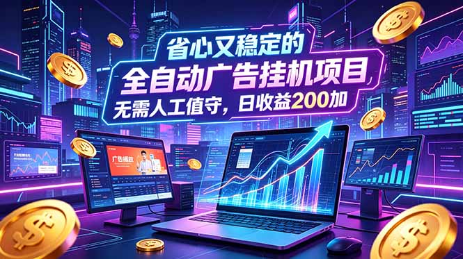 [虚拟项目]（18899期）全自动广告挂机项目，全程无需人工值守。稳定创收每日收益200+-第1张图片-智慧创业网