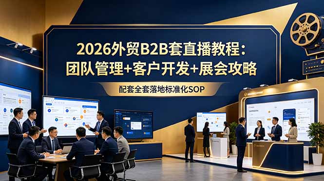 [跨境电商]（18994期）2026外贸B2B套直播教程：团队管理+客户开发+展会攻略，配套全套落地标准化SOP-第1张图片-智慧创业网