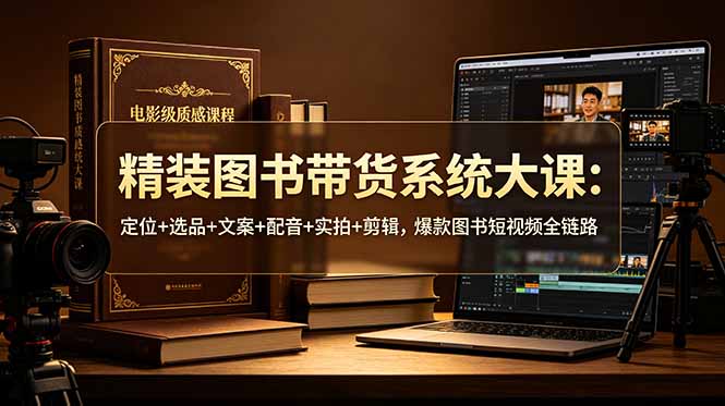 [AI人工智能]（19007期）精装图书带货系统大课：定位+选品+文案+配音+实拍+剪辑，爆款图书短视频全链路-第1张图片-智慧创业网