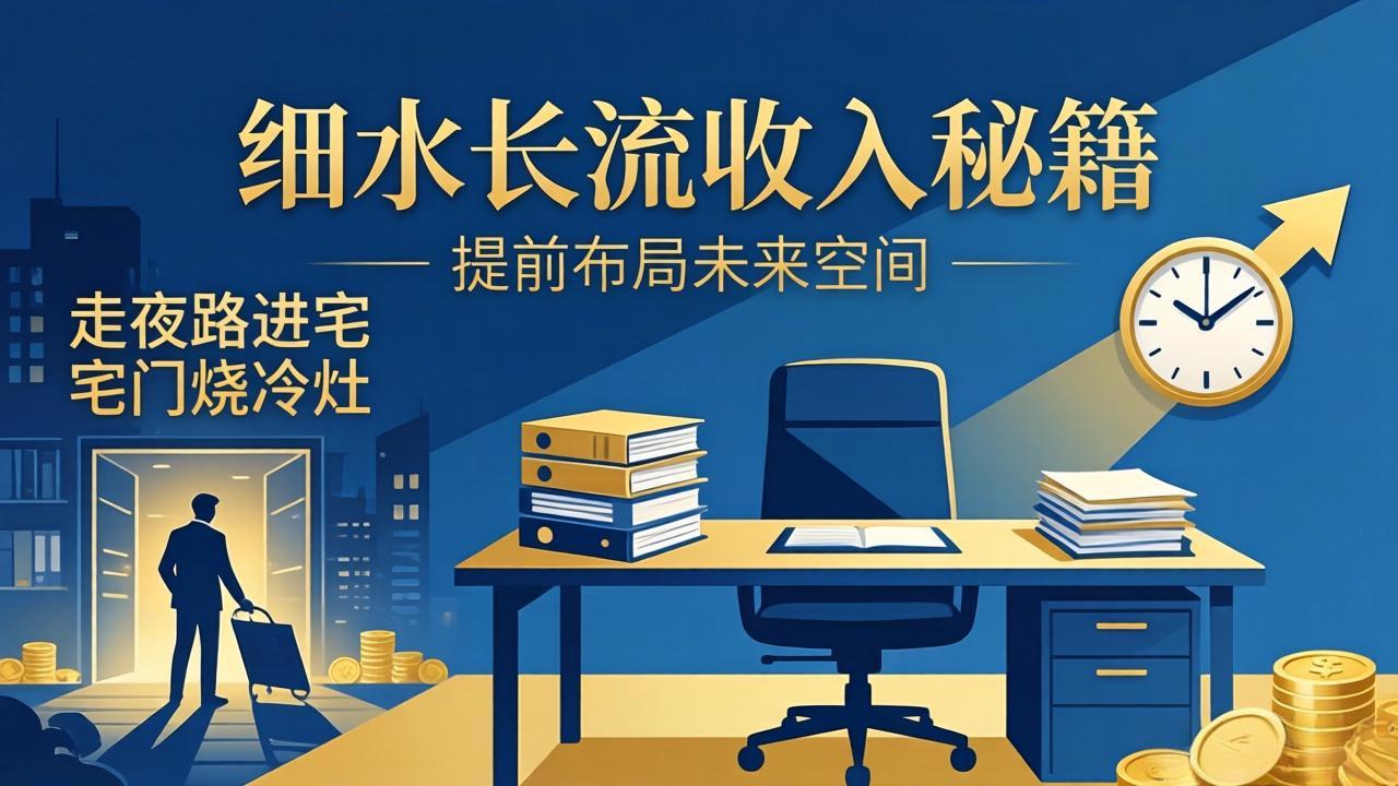 [投资理财]（17836期）某付费文章：细水长流收入秘籍：走夜路进宅门烧冷灶，提前布局未来空间