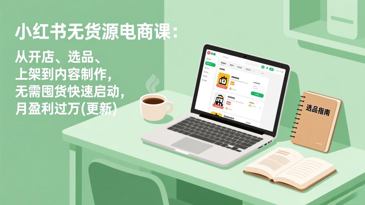 [小红书]（18127期）小红书无货源电商课(4月20更新)：从开店、选品、上架到内容制作，无需囤货快速启动，月盈利过万
