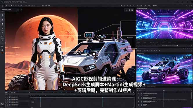 [AI人工智能]（18475期）AIGC影视剪辑进阶课：DeepSeek生成脚本+Martini生成视频+剪辑后期，完整制作AI短片-第1张图片-智慧创业网