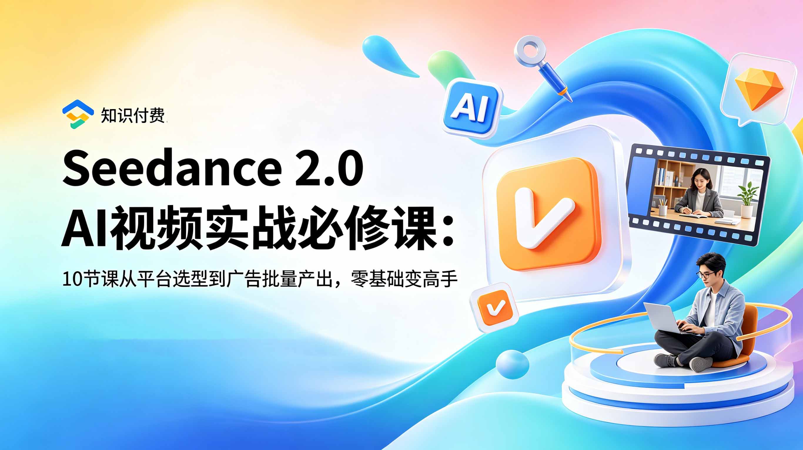 [短视频运营]（18998期）Seedance 2.0 AI视频实战必修课：10节课从平台选型到广告批量产出，零基础变高手