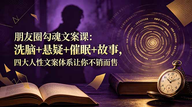 [文案写作]（19054期）朋友圈勾魂文案课：洗脑+悬疑+催眠+故事，四大人性文案体系让你不销而售-第1张图片-智慧创业网