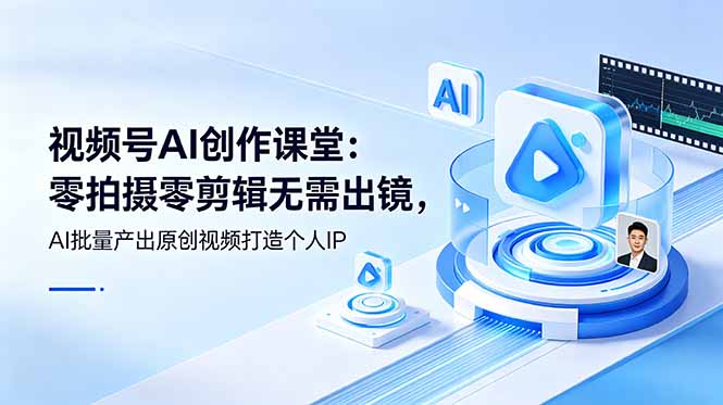 [短视频运营]（19049期）视频号AI创作课堂：零拍摄零剪辑无需出镜，AI批量产出原创视频打造个人IP