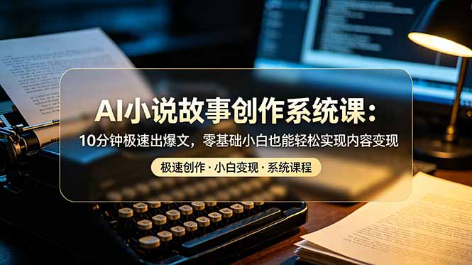 [文案写作]（19053期）AI小说故事创作系统课：10分钟极速出爆文，零基础小白也能轻松实现内容变现-第1张图片-智慧创业网