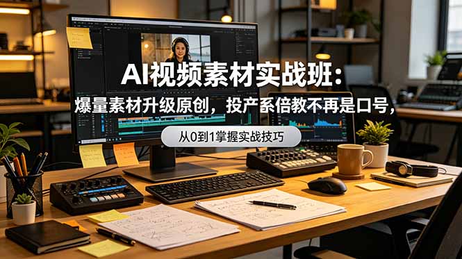 [短视频运营]（19085期）AI视频素材实战班：爆量素材升级原创，投产翻倍不再是口号，0-1系统教学实战落地-第1张图片-智慧创业网