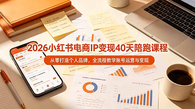 [小红书]（19103期）2026小红书电商IP变现40天陪跑课程-11期，从零打造个人品牌，全流程教学账号运营与变现
