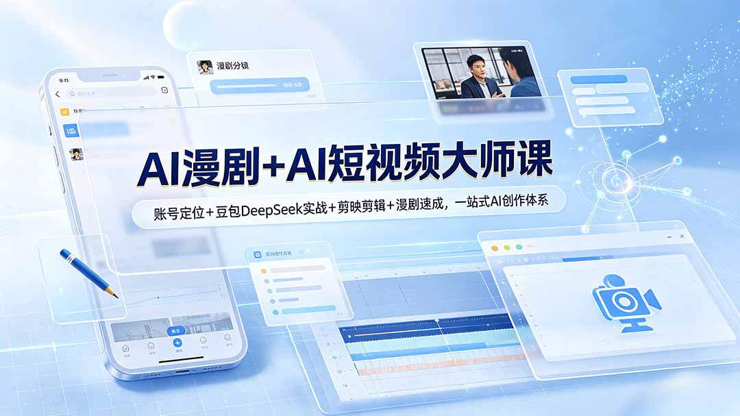 [AI人工智能]（19147期）AI漫剧+AI短视频大师课：账号定位+豆包DeepSeek实战+剪映剪辑+漫剧速成，一站式AI创作体系-第1张图片-智慧创业网