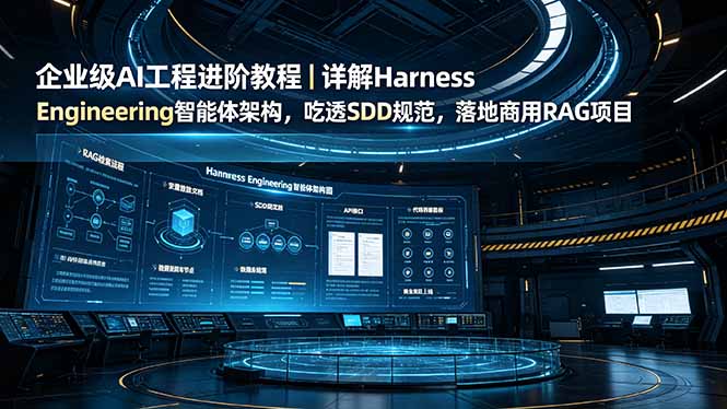 [AI人工智能]（19158期）企业级AI工程进阶教程｜详解Harness Engineering智能体架构，吃透SDD规范，落地商用RAG项目