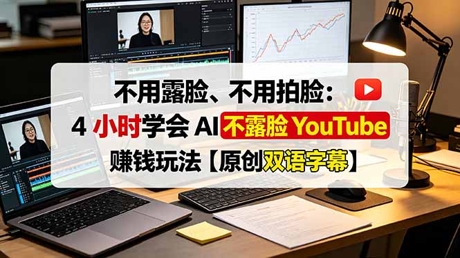 [国外项目]（19161期）不用露脸、不用拍脸：4 小时学会 AI 不露脸 YouTube 赚钱玩法【原创双语字幕】