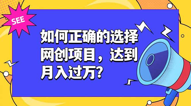 [虚拟项目]（19176期）如何正确的选择网创项目，达到月入过万？，本课程教你正确选择项目。-第1张图片-智慧创业网