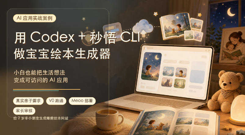 [AI人工智能]（19415期）AI应用实战案例，用Codex+秒悟CLl做宝宝绘本生成器，小白也能把生活想法变成可访问的AI应用-第1张图片-智慧创业网