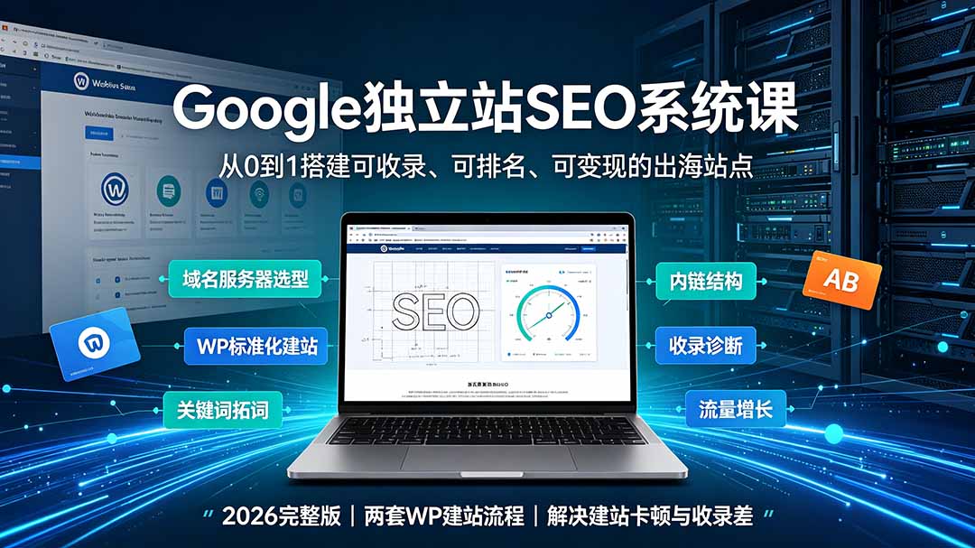 [引流涨粉]（19426期）Google独立站SEO-7月系统课：出海基建×WordPress建站×AI内容生产×站内外优化×Search Console×AdSense变现-第2张图片-智慧创业网