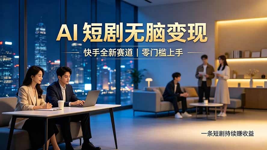 [虚拟项目]（19577期）别乱找副业了，快手 AI 短剧零门槛长久被动增收-第1张图片-智慧创业网