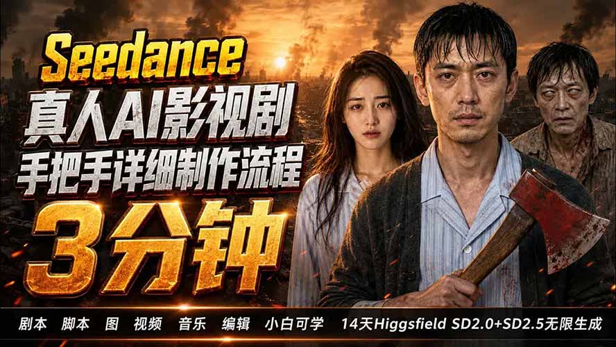 [AI人工智能]（19706期） 3分钟真人AI影视剧怎么做？SD 2.0手把手完整制作流程｜Higgsfield 14天SD 2.0/2.5无限生成-第1张图片-智慧创业网