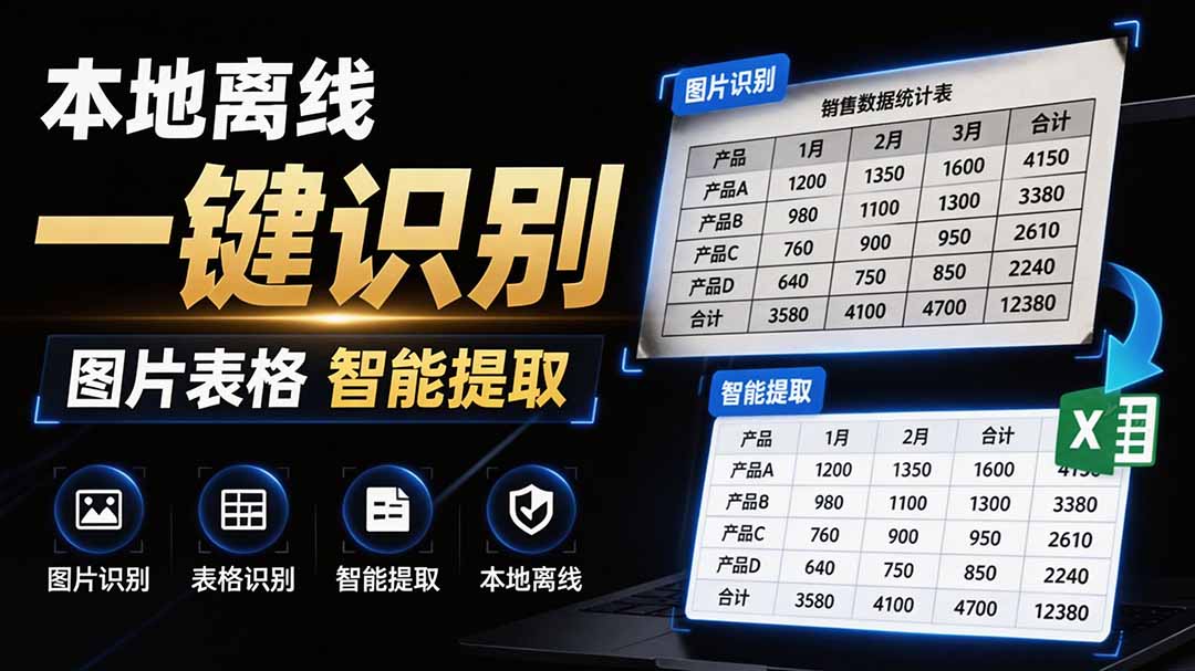 [其它资料]（19609期）体积仅70MB，图片一键智能提取表格工具来了！完全免费且离线使用，FastOCR智能表格识别软件V1.0-第1张图片-智慧创业网