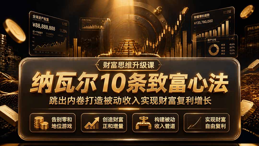 [其它资料]（19628期）付费文章：纳瓦尔10条致富心法，跳出内卷打造被动收入实现财富复利增长-第1张图片-智慧创业网