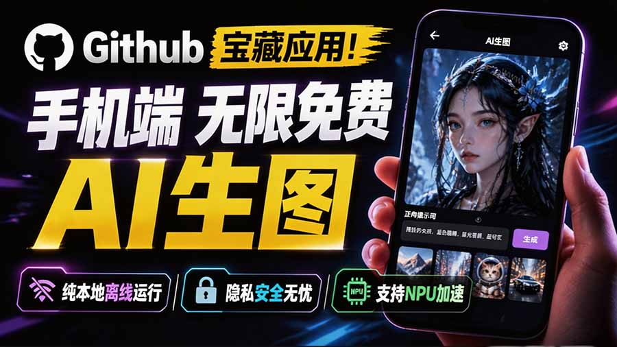 [其它资料]（19681期）Github宝藏应用！手机端无限免费AI 生图，纯本地离线运行，支持NPU加速 斩获3.1k stars，local-dream-第2张图片-智慧创业网