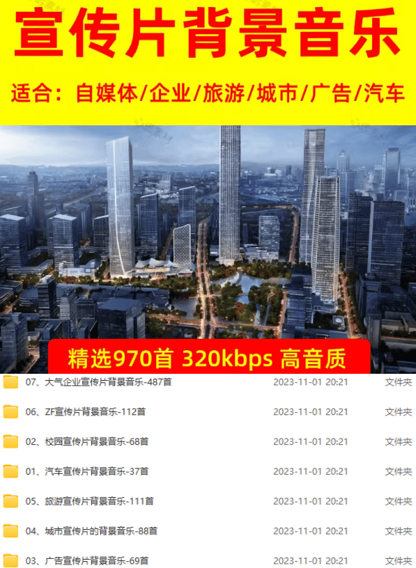 [其它资料]（19764期）某宝付费购买，常用6G音效合集！970+首宣传片背景音乐，无版权可商用大气素材，分类清晰，高质量内容-第4张图片-智慧创业网